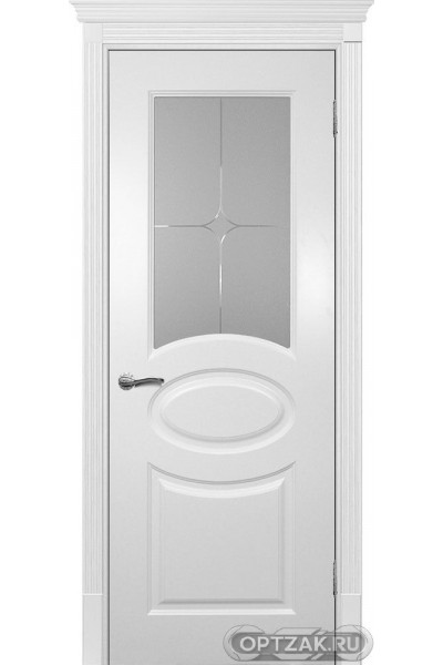 Дверь Смальта 12 / Цвет Белый ral 9003 / Сатинат, гравированное / Двери ТЕКОНА