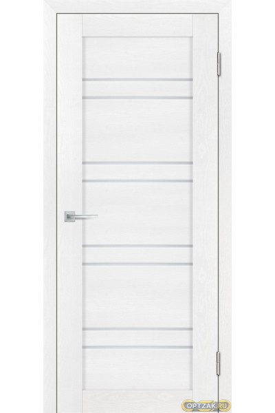 Дверь Деко-19 nanotex soft / Цвет белый тик / белый сатинат / Двери STABILE PORTE