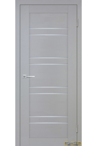Дверь Деко-19 nanotex soft / Цвет серый тик / белый сатинат / Двери STABILE PORTE