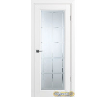 Дверь PSU-35 / Цвет Белый / Сатинат, гравированное / Двери PROFILO PORTE