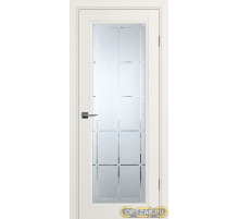 Дверь PSU-35 / Цвет Зефир / Сатинат, худ. гравировка / Двери PROFILO PORTE