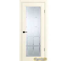 Дверь PSU-35 / Цвет Магнолия / Сатинат, гравированное / Двери PROFILO PORTE