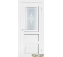 Дверь PST-29 / Цвет белый ясень / Сатинат закаленное Кристалайз / Двери PROFILO PORTE