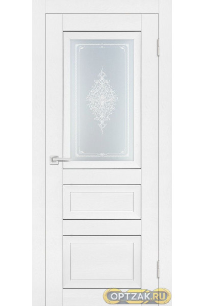 Дверь PST-29 / Цвет белый ясень / Сатинат закаленное Кристалайз / Двери PROFILO PORTE