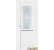 Дверь PST-27 / Цвет белый ясень / Сатинат закаленное Кристалайз / Двери PROFILO PORTE