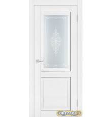 Дверь PST-27 / Цвет белый ясень / Сатинат закаленное Кристалайз / Двери PROFILO PORTE