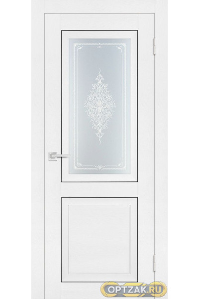 Дверь PST-27 / Цвет белый ясень / Сатинат закаленное Кристалайз / Двери PROFILO PORTE