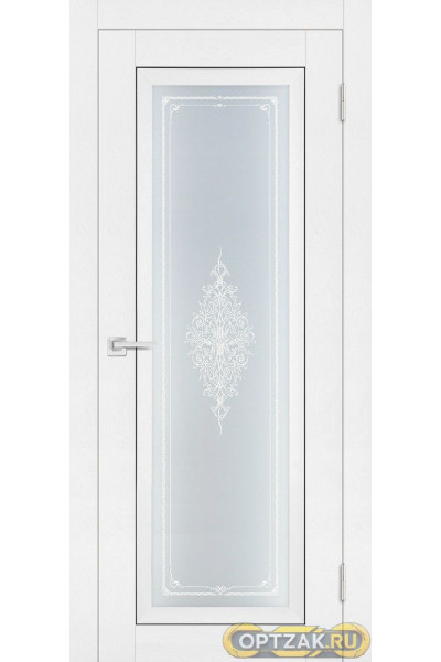 Дверь PST-25 / Цвет белый ясень / Сатинат закаленное Кристалайз / Двери PROFILO PORTE