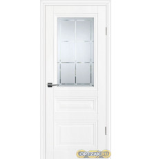 Дверь PSC-39 / Цвет Белый / Сатинат, гравированное / Двери PROFILO PORTE