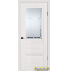 Дверь PSC-39 / Цвет Зефир / Сатинат, худ. гравировка / Двери PROFILO PORTE