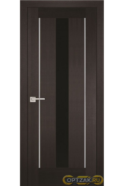Дверь PS-02 / Цвет Венге Мелинга / черный лакобель / Двери PROFILO PORTE