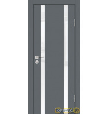 Дверь P-9 / Цвет Графит / белоснежный лакобель / Двери PROFILO PORTE