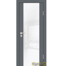 Дверь P-7 / Цвет Графит / белоснежный лакобель / Двери PROFILO PORTE