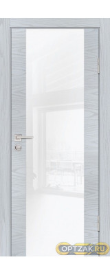 Дверь P-7 / Цвет Дуб скай серый / белоснежный лакобель / Двери PROFILO PORTE