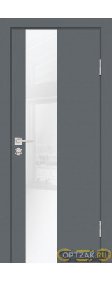 Дверь P-6 / Цвет Графит / белоснежный лакобель / Двери PROFILO PORTE