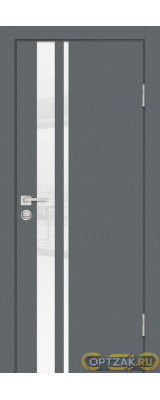 Дверь P-16 / Цвет Графит / белоснежный лакобель / Двери PROFILO PORTE