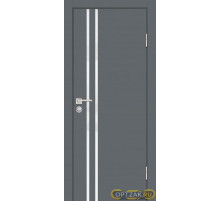 Дверь P-11 / Цвет Графит / белоснежный лакобель / Двери PROFILO PORTE