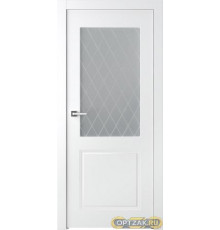 Дверь Кремона 2 / Цвет Эмаль белый / Мателюкс белый витраж / Двери Belwooddoors