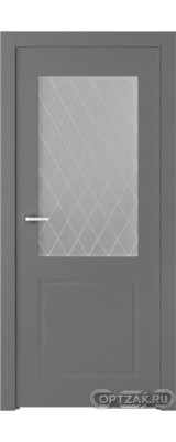 Дверь Кремона 2 / Цвет Эмаль графит / Мателюкс белый витраж / Двери Belwooddoors
