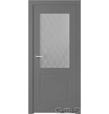 Дверь Кремона 2 / Цвет Эмаль графит / Мателюкс белый витраж / Двери Belwooddoors