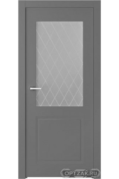Дверь Кремона 2 / Цвет Эмаль графит / Мателюкс белый витраж / Двери Belwooddoors