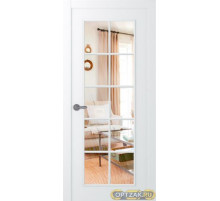 Дверь Ламира 1 / Цвет Эмаль белый / Прозрачное каленое / Двери Belwooddoors