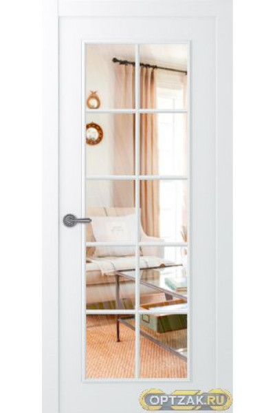 Дверь Ламира 1 / Цвет Эмаль белый / Прозрачное каленое / Двери Belwooddoors