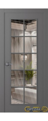 Дверь Ламира 1 / Цвет Эмаль графит / Прозрачное каленое / Двери Belwooddoors