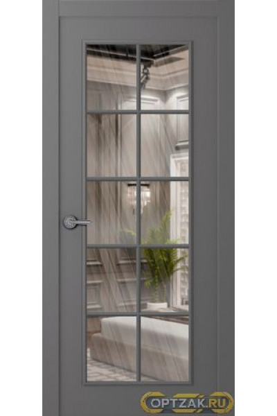 Дверь Ламира 1 / Цвет Эмаль графит / Прозрачное каленое / Двери Belwooddoors