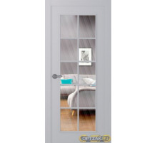 Дверь Ламира 1 / Цвет Эмаль светло - серый / Прозрачное каленое / Двери Belwooddoors