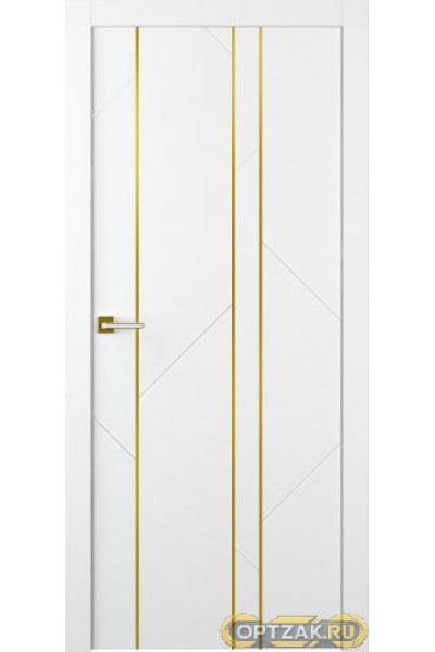 Дверь Флекс 1 Молдинг Золото / Цвет Эмаль белый / Двери Belwooddoors