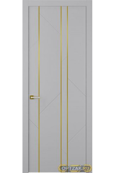 Дверь Флекс 1 Молдинг Золото / Цвет Эмаль светло - серый / Двери Belwooddoors