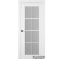 Дверь Френч 8 / Цвет Эмаль белый / Мателюкс белый каленый / Двери Belwooddoors