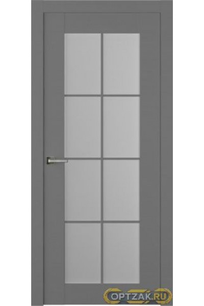 Дверь Френч 8 / Цвет Эмаль графит / Мателюкс белый каленый / Двери Belwooddoors