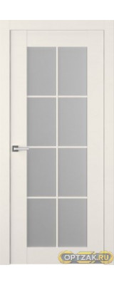 Дверь Френч 8 / Цвет Эмаль жемчуг / Мателюкс белый каленый / Двери Belwooddoors