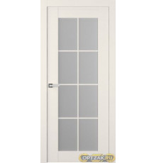 Дверь Френч 8 / Цвет Эмаль жемчуг / Мателюкс белый каленый / Двери Belwooddoors