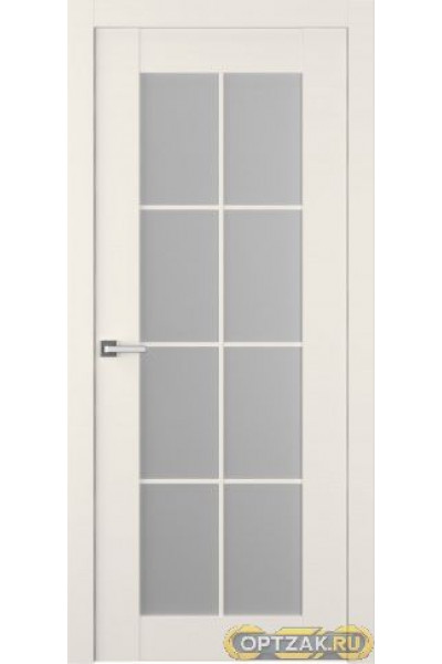 Дверь Френч 8 / Цвет Эмаль жемчуг / Мателюкс белый каленый / Двери Belwooddoors
