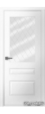 Дверь Роялти / Цвет Эмаль белый / Мателюкс белый витраж / Двери Belwooddoors