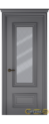 Дверь Палаццо 2 / Цвет Эмаль графит / Мателюкс белый витраж / Двери Belwooddoors