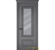 Дверь Палаццо 2 / Цвет Эмаль графит / Мателюкс белый витраж / Двери Belwooddoors