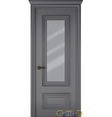 Дверь Палаццо 2 / Цвет Эмаль графит / Мателюкс белый витраж / Двери Belwooddoors