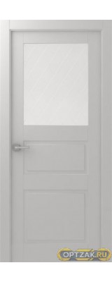 Дверь Инари / Цвет Эмаль белый / Мателюкс белый витраж / Двери Belwooddoors