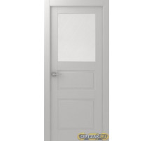 Дверь Инари / Цвет Эмаль белый / Мателюкс белый витраж / Двери Belwooddoors