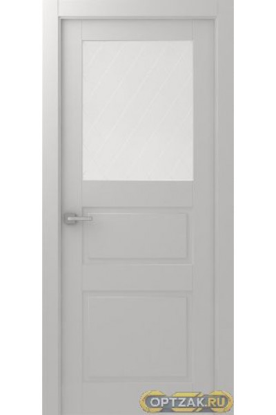 Дверь Инари / Цвет Эмаль белый / Мателюкс белый витраж / Двери Belwooddoors