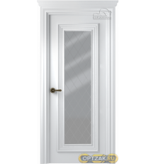 Дверь Палаццо 1 / Цвет Эмаль белый / Мателюкс белый витраж / Двери Belwooddoors