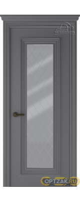 Дверь Палаццо 1 / Цвет Эмаль графит / Мателюкс белый витраж / Двери Belwooddoors