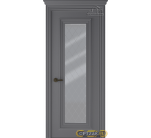 Дверь Палаццо 1 / Цвет Эмаль графит / Мателюкс белый витраж / Двери Belwooddoors