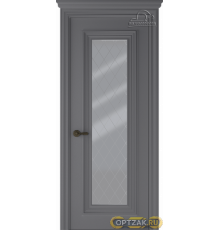 Дверь Палаццо 1 / Цвет Эмаль графит / Мателюкс белый витраж / Двери Belwooddoors