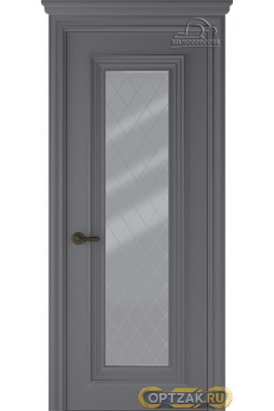 Дверь Палаццо 1 / Цвет Эмаль графит / Мателюкс белый витраж / Двери Belwooddoors