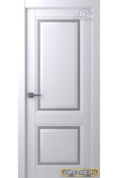 Дверь Аурум 2 / Цвет Эмаль белый / Мателюкс белый каленый / Двери Belwooddoors